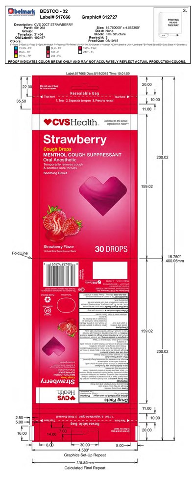 Cvs Strawberry Cough Drops 30ct (Cvs Strawberry 30ct 501968 5 19 2015)